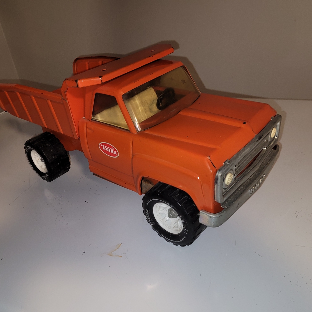 Tonka Orange and Silver Toy Truck